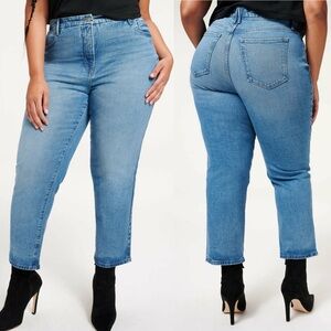 GOOD AMERICAN Good Vintage Straight Leg High Rise Jeans In Blue942 EUC Size 8/29